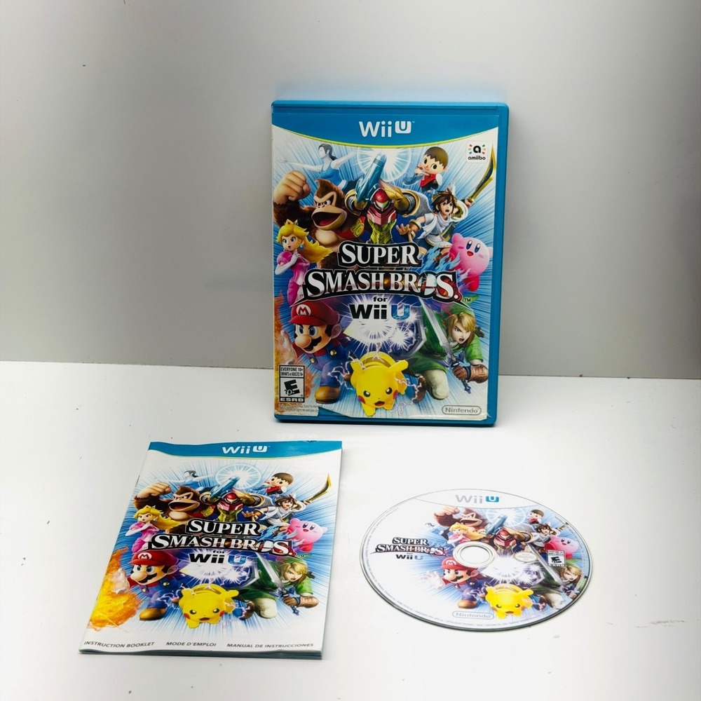 Super Smash Bros Nintendo Wii U Video Game Multiplayer amiibo ESRB Complete CIB